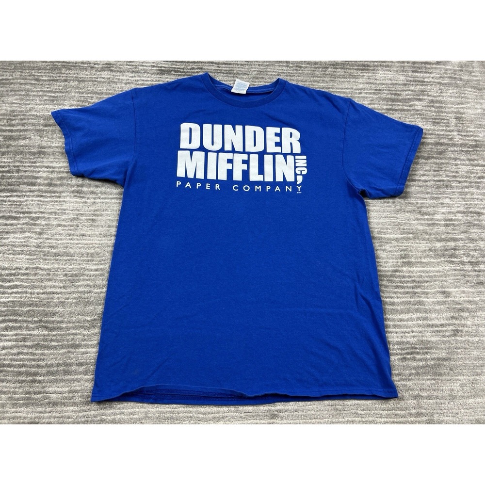 Delta T-Shirt Mens L Blue Dunder Mifflin The Office Graphic Tee Short Sleeve L